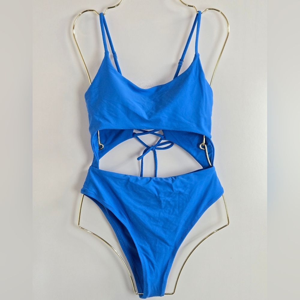 Cupshe One-Piece Monokini Swimsuit Sz S Blue New w/o tags